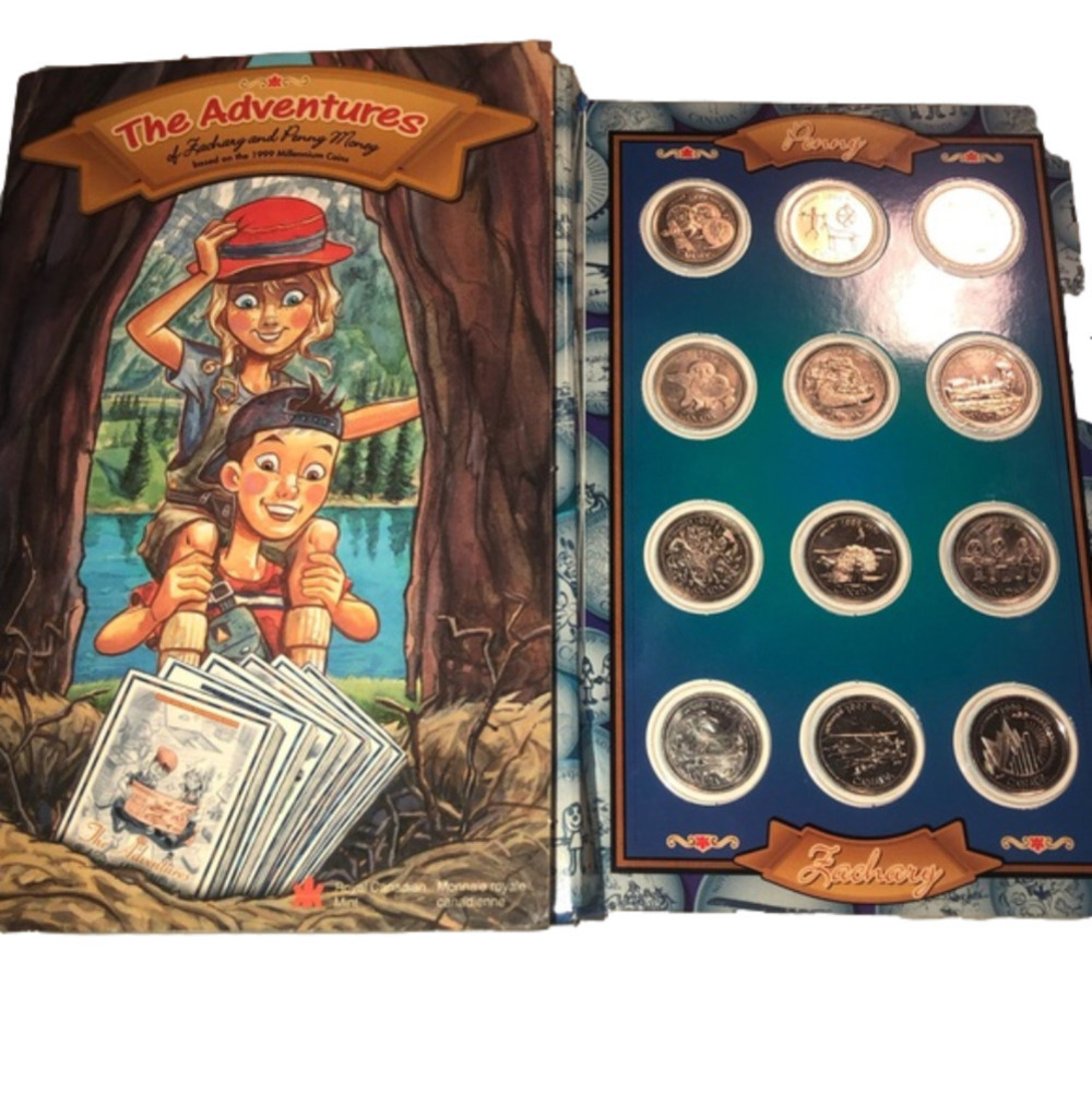 1999 The Adventures of Zach and Penny Money Canadian Quarter Collection & Books